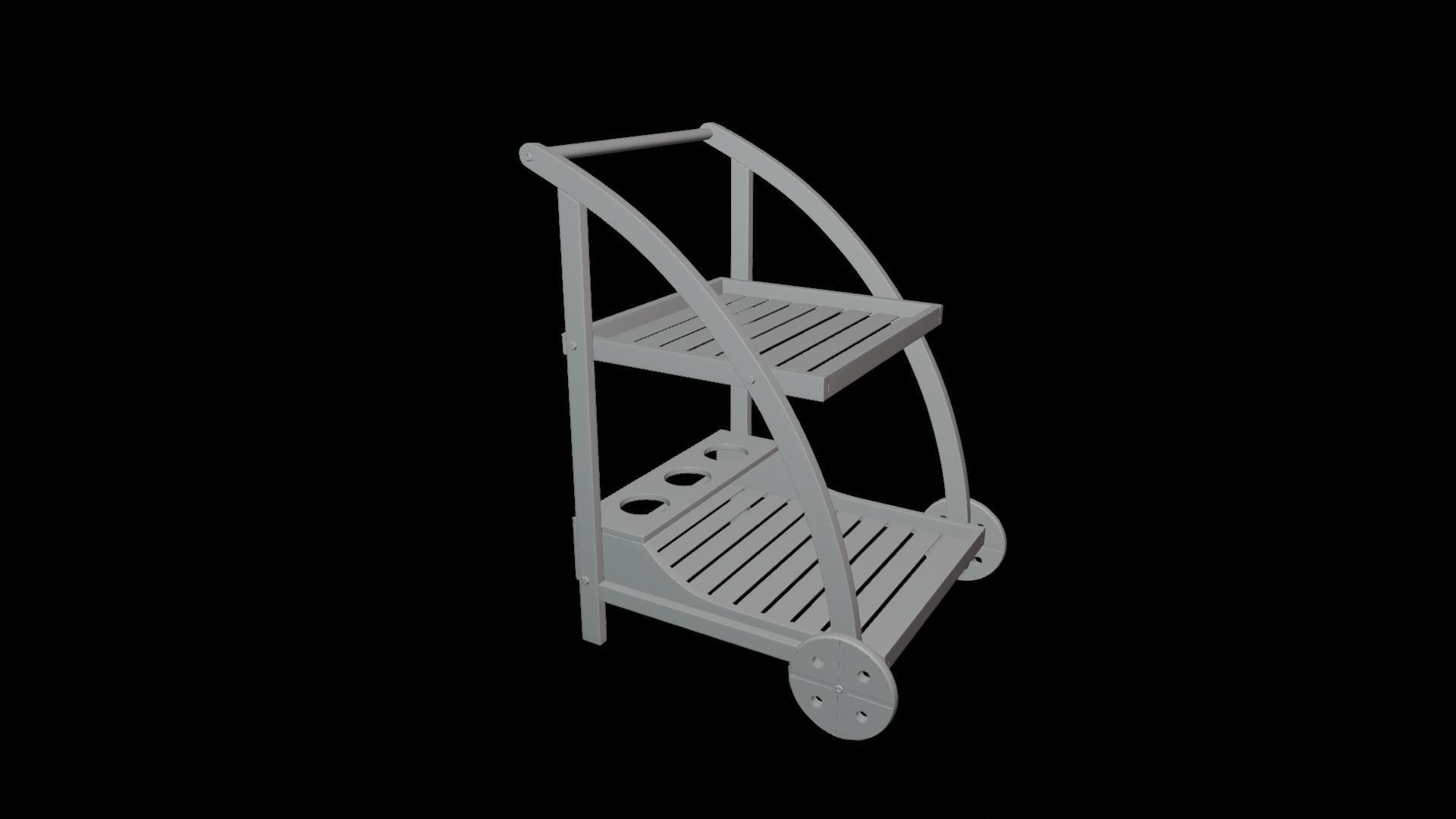 Bar Serving Cart 02 PBR 3D MODEL 3D model_19