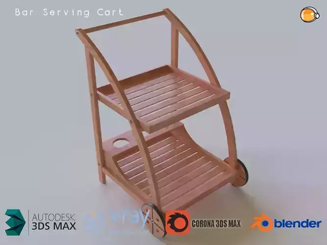 Bar Serving Cart 02 PBR 3D MODEL
