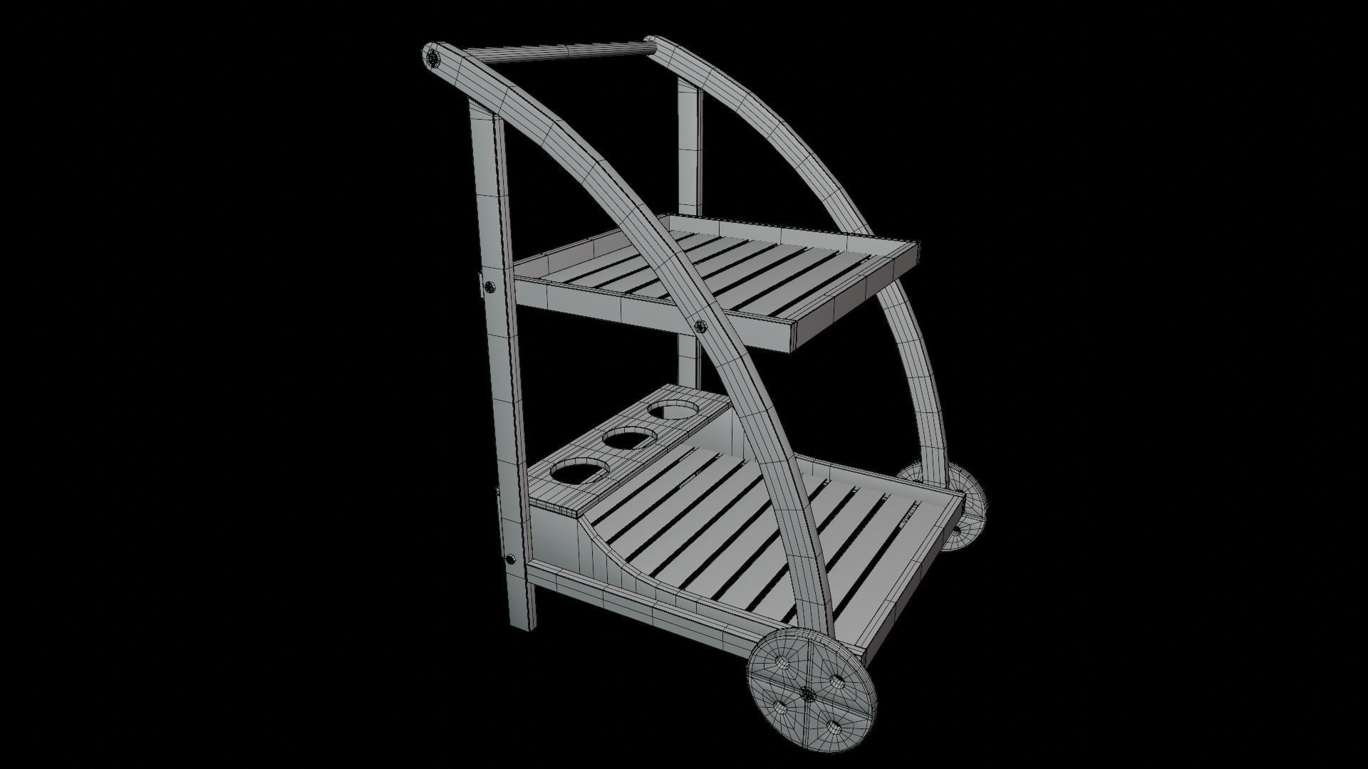 Bar Serving Cart 02 PBR 3D MODEL 3D model_14
