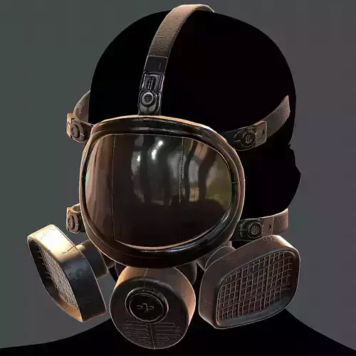 Gas mask helmet 3d model scifi Low-poly  Low-poly 3D model