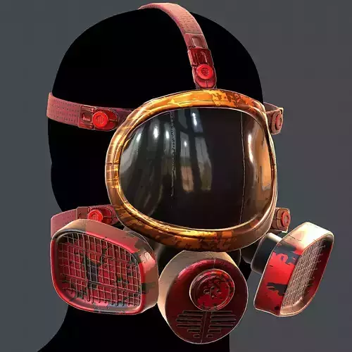 Gas mask helmet 3d model scifi Low-poly  Low-poly 3D model
