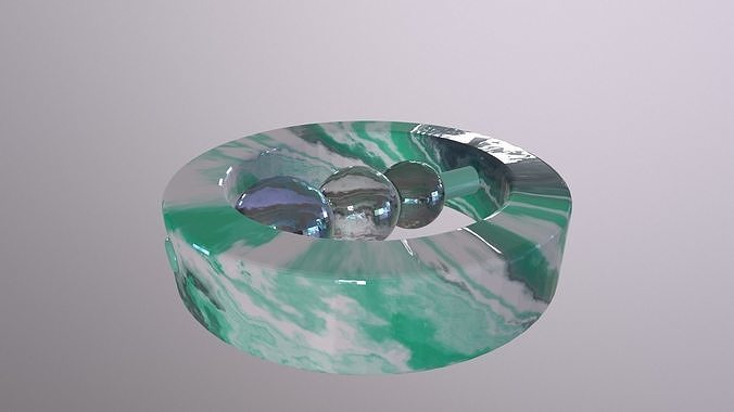 threespen marble ring Free low-poly 3D model