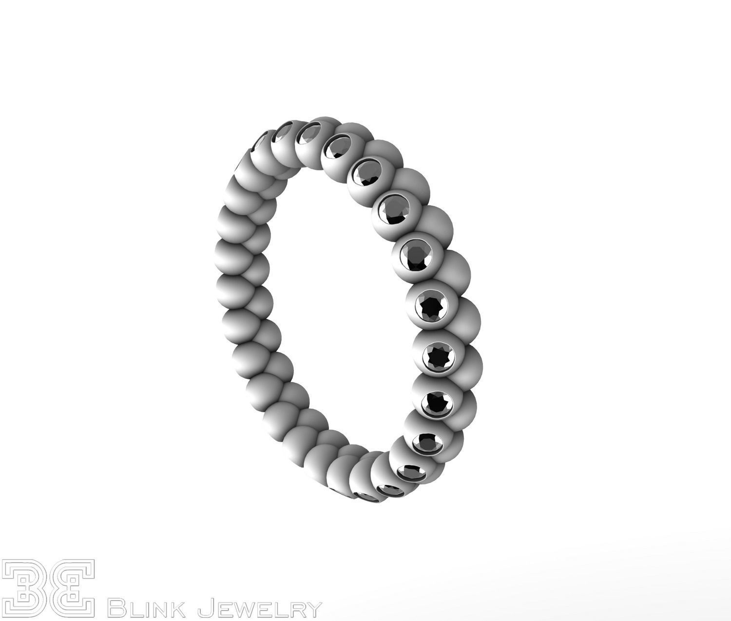 diamond eternity ring unique design wedding rings package 3D print model_16