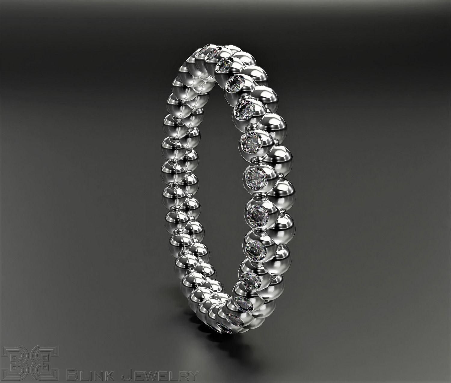 diamond eternity ring unique design wedding rings package 3D print model_8