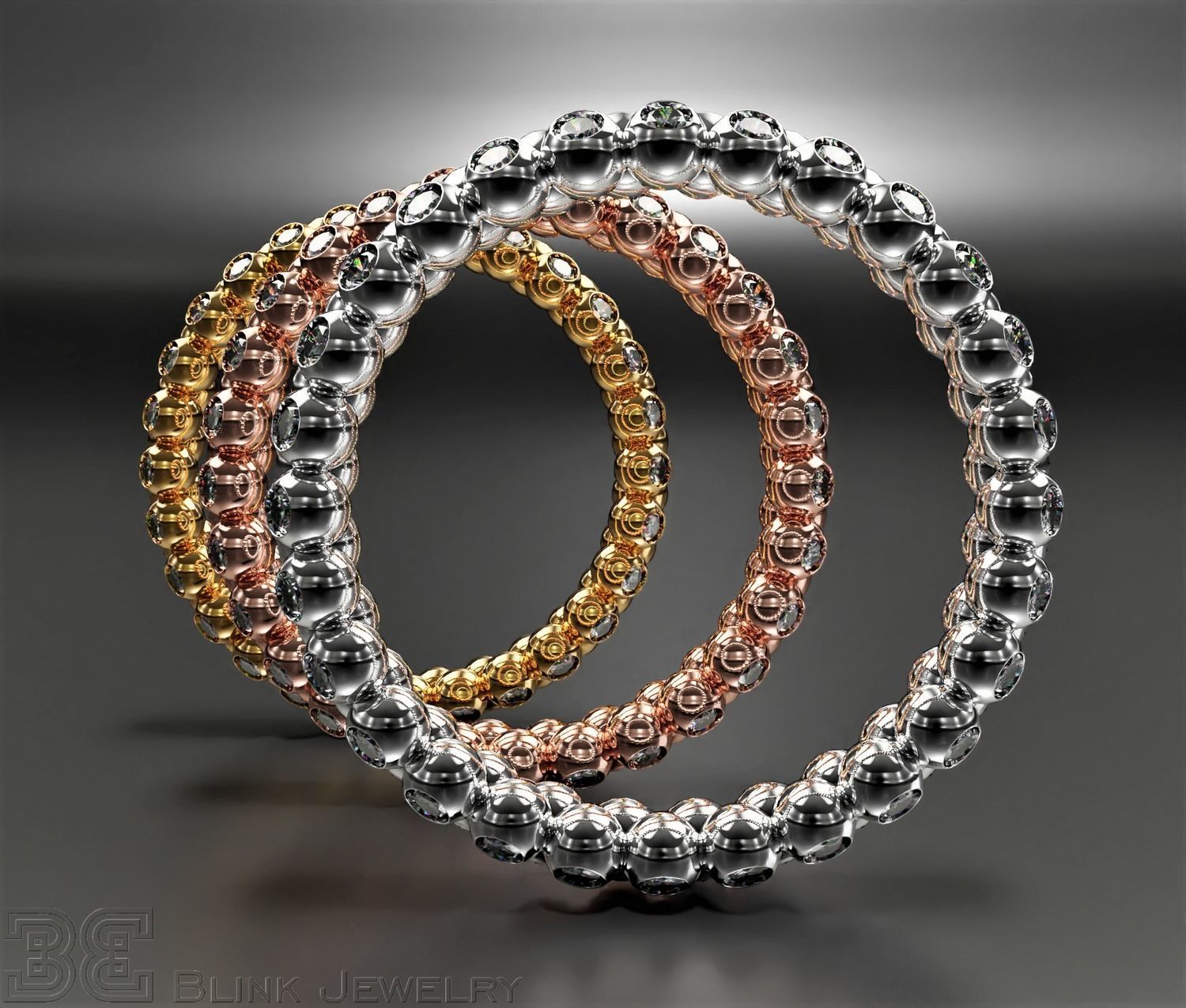 diamond eternity ring unique design wedding rings package 3D print model_11