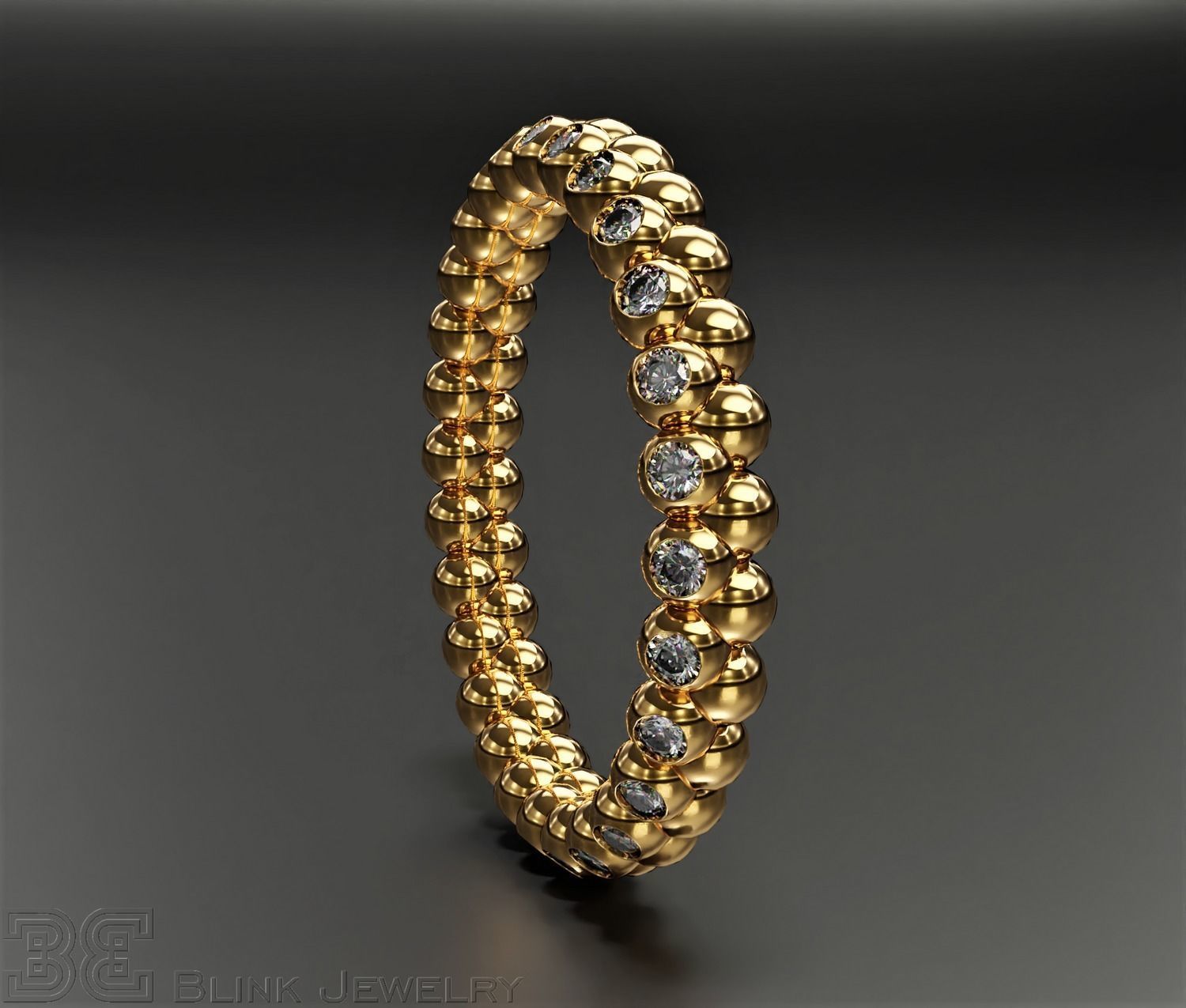 diamond eternity ring unique design wedding rings package 3D print model_9