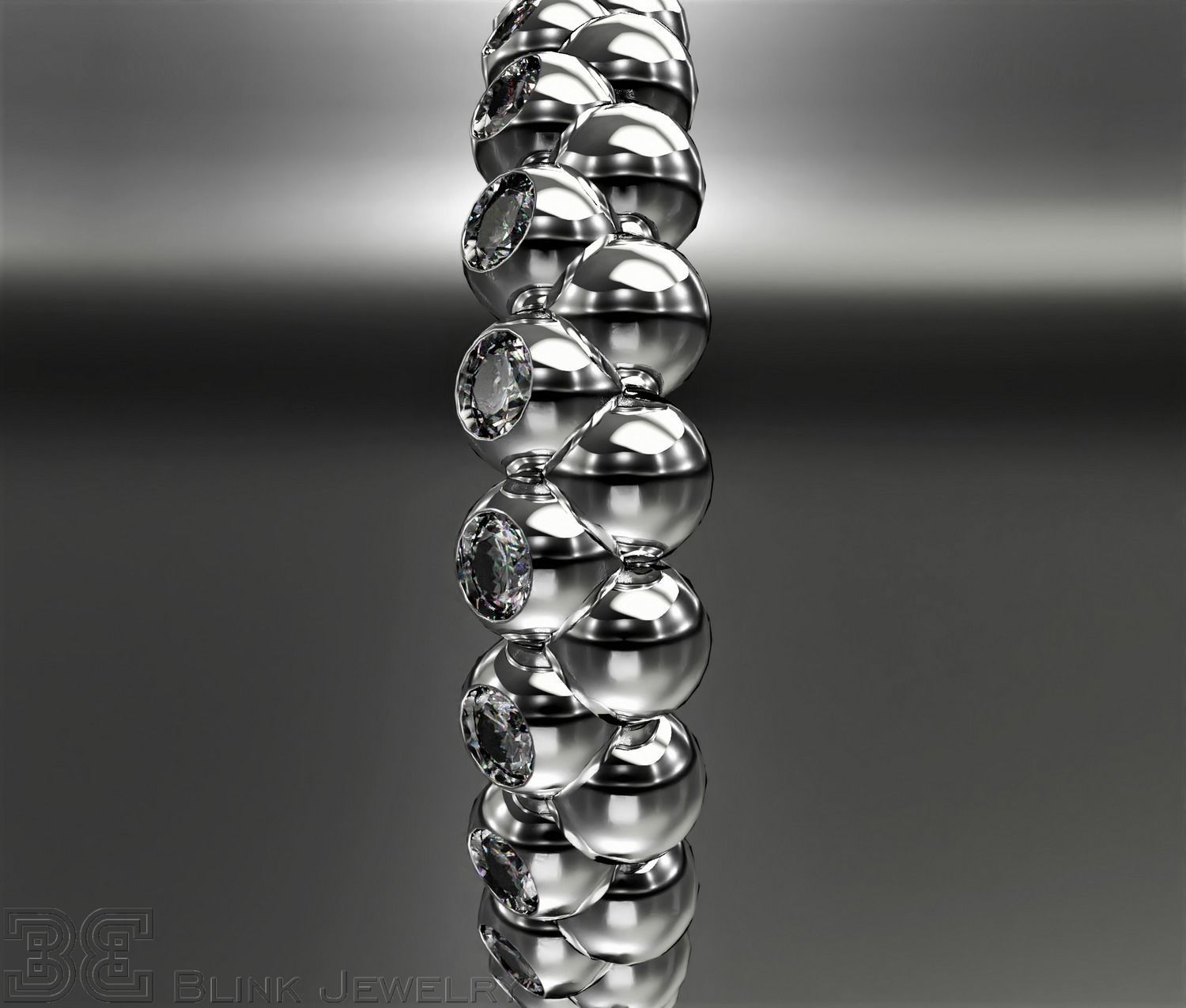 diamond eternity ring unique design wedding rings package 3D print model_5