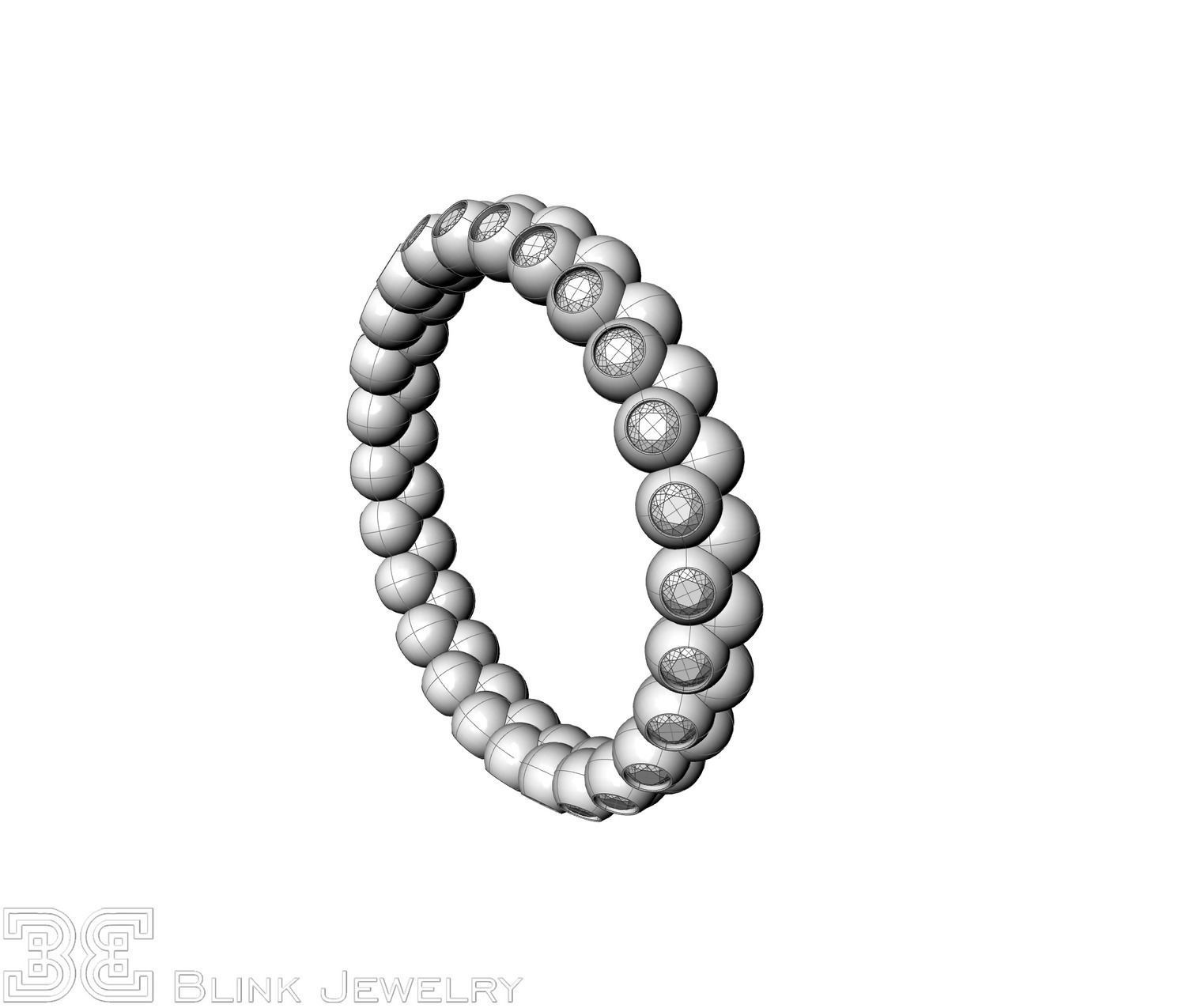 diamond eternity ring unique design wedding rings package 3D print model_15