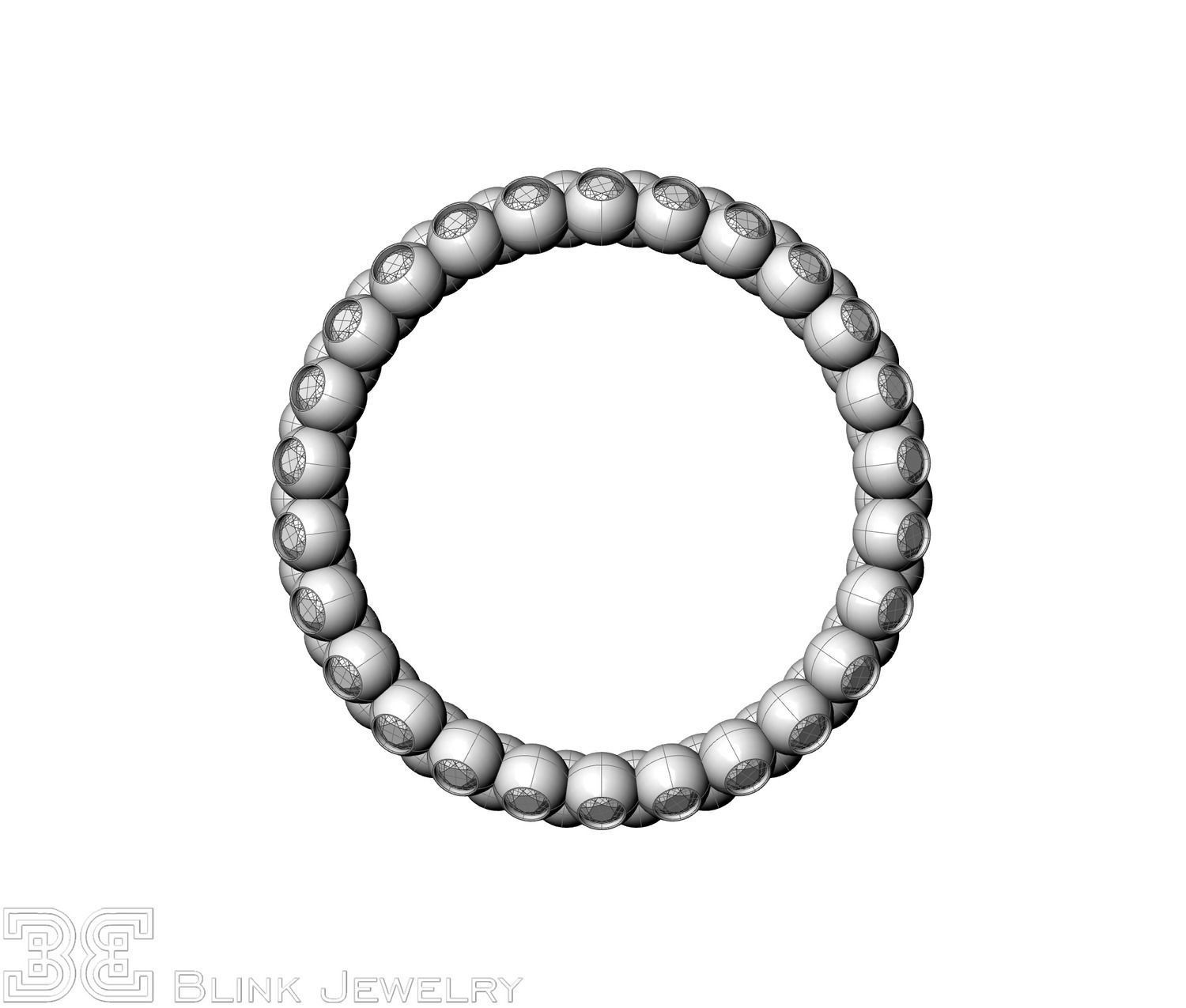 diamond eternity ring unique design wedding rings package 3D print model_13