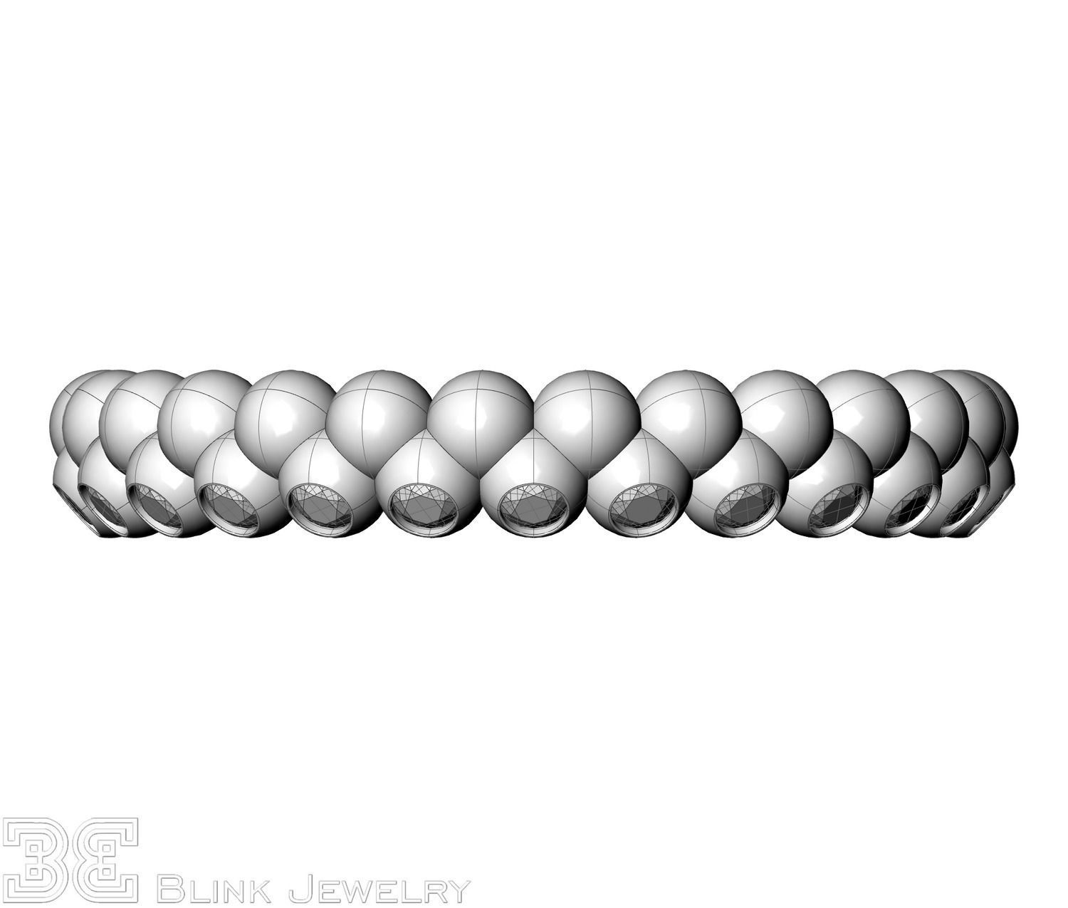 diamond eternity ring unique design wedding rings package 3D print model_14