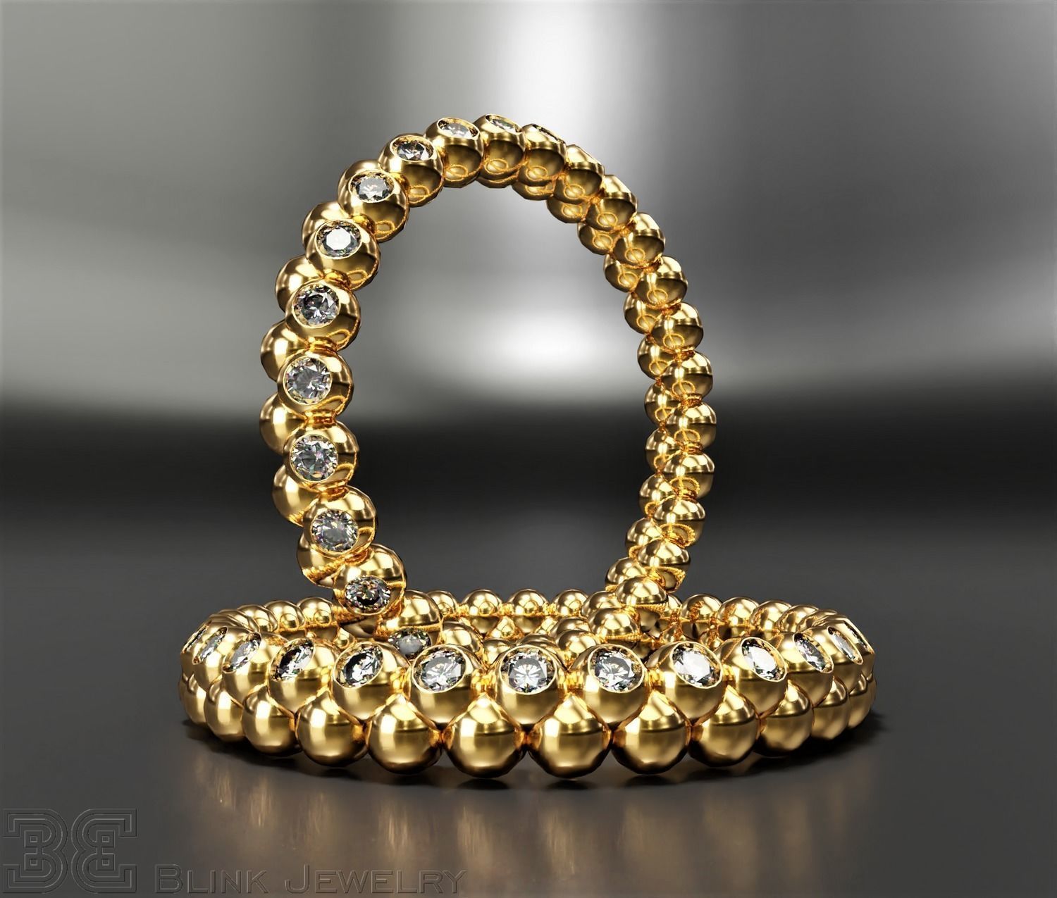 diamond eternity ring unique design wedding rings package 3D print model_6