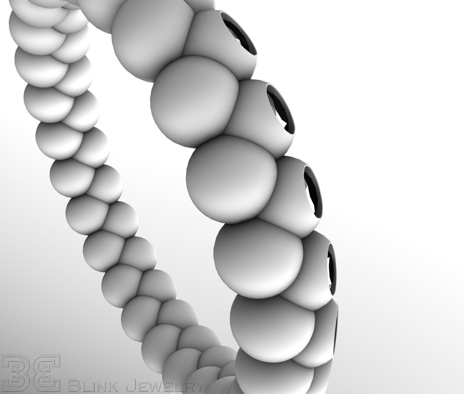 diamond eternity ring unique design wedding rings package 3D print model_17