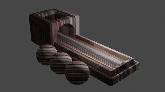 spinboll wooden shelf with two bowls Free low-poly 3D model