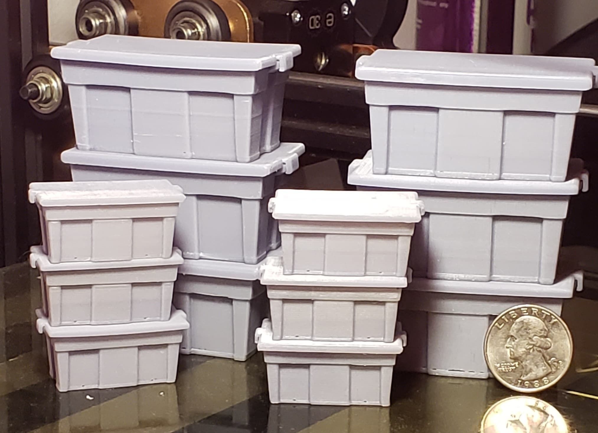 Miniature dollhouse storage bins 3D model 3D printable CGTrader