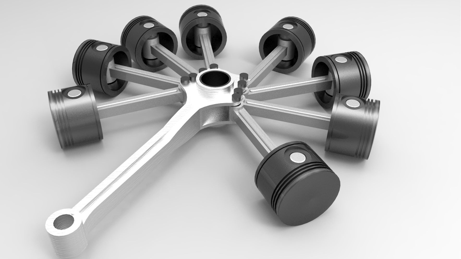 engine radial 3D model_2