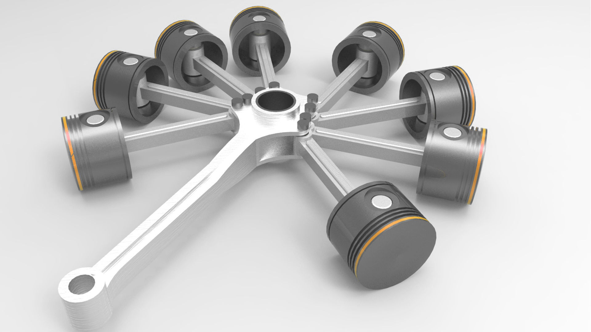 engine radial 3D model_3