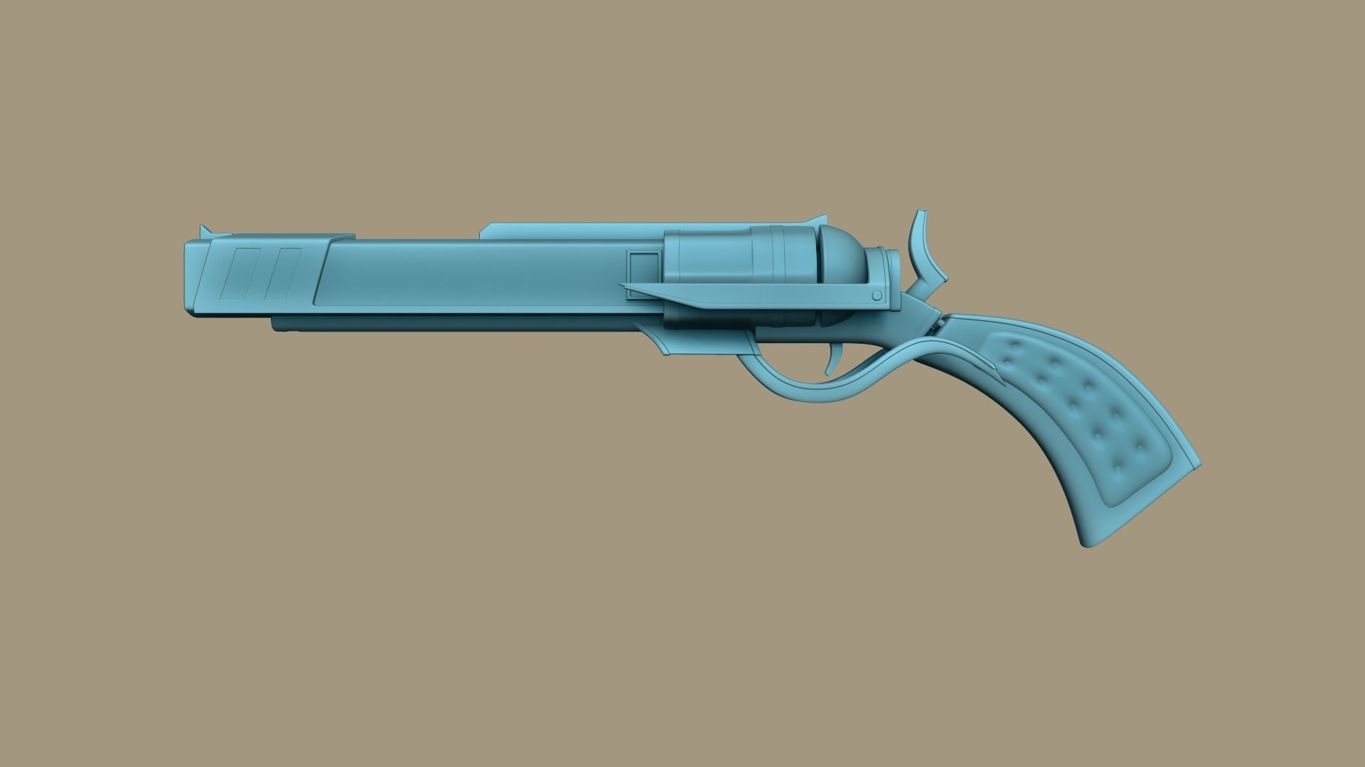 SciFi Golden Revolver - Luxury Gun - Weaponry Low-poly 3D model_15