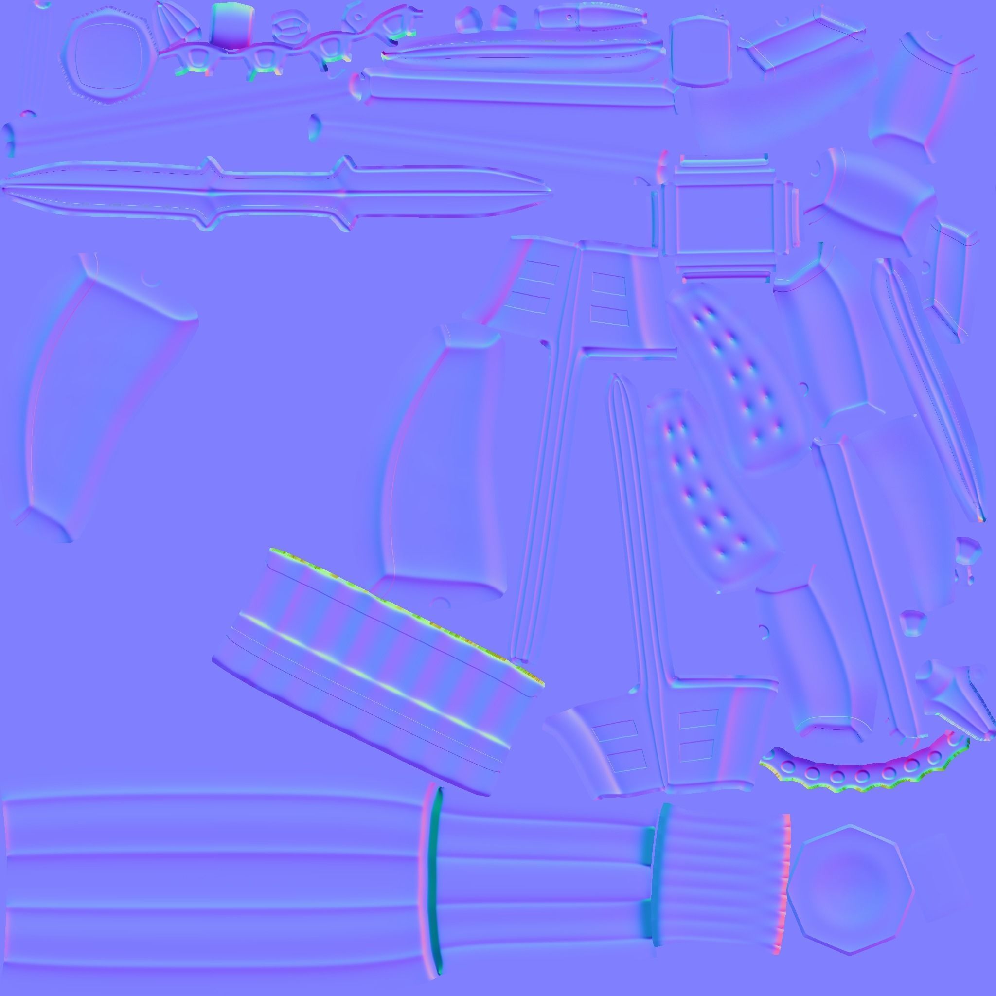 SciFi Golden Revolver - Luxury Gun - Weaponry Low-poly 3D model_23