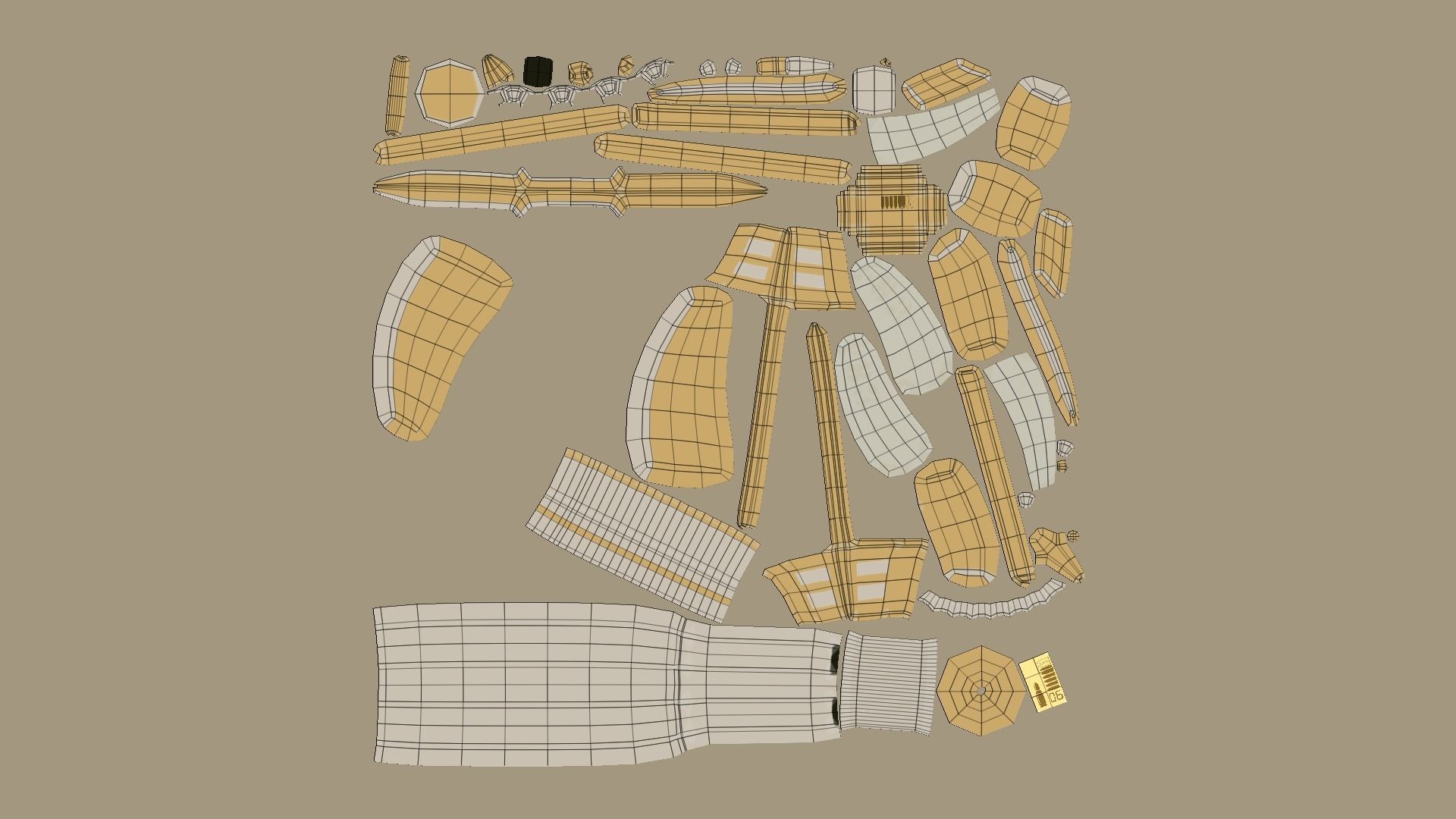 SciFi Golden Revolver - Luxury Gun - Weaponry Low-poly 3D model_20