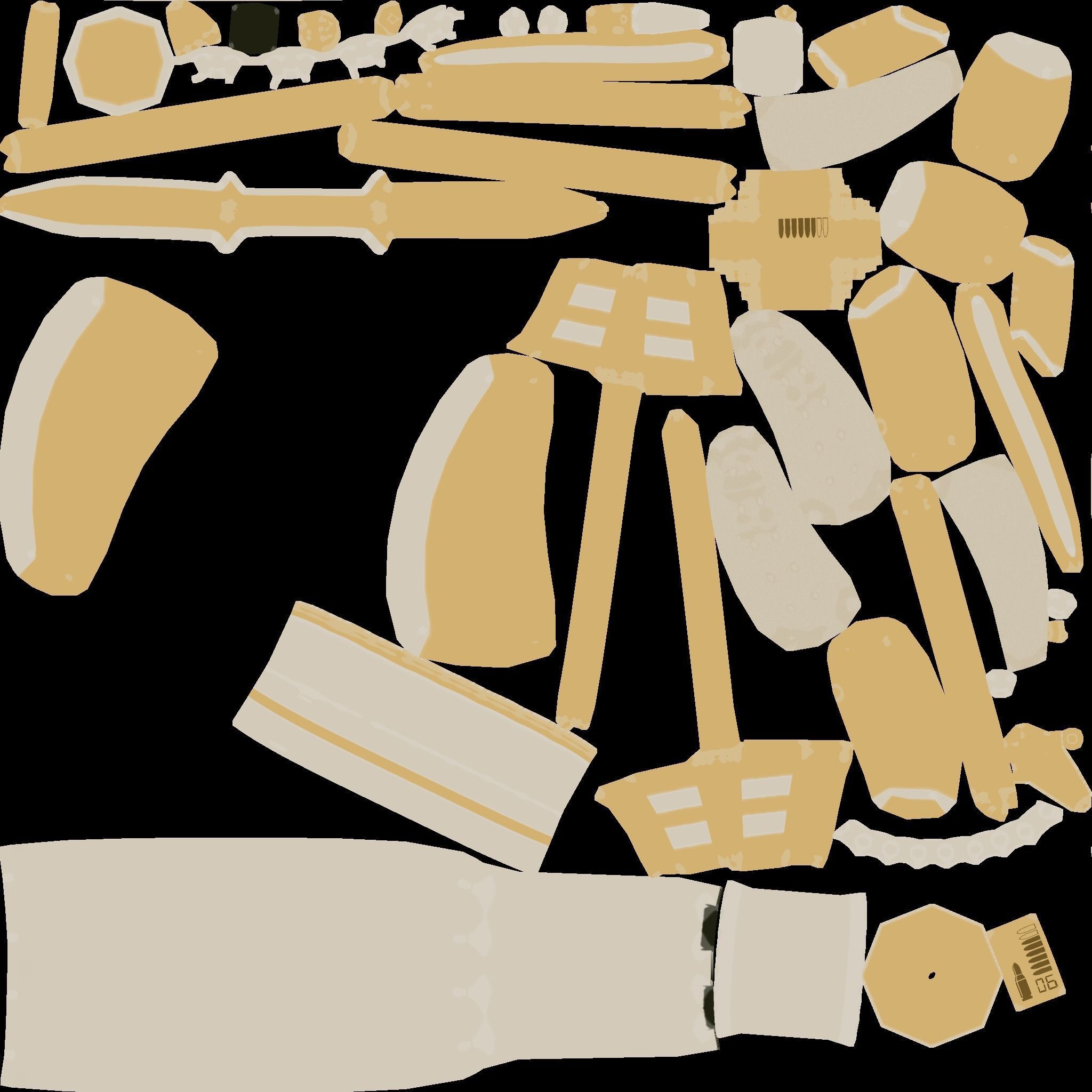 SciFi Golden Revolver - Luxury Gun - Weaponry Low-poly 3D model_22