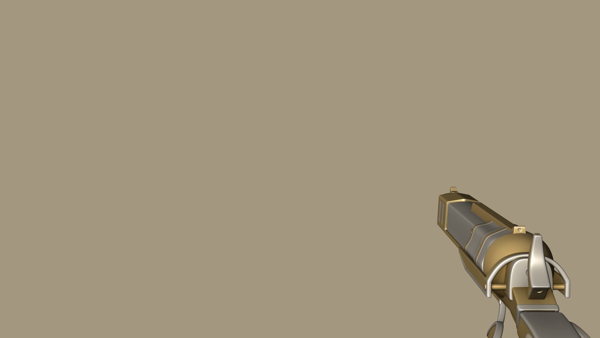 SciFi Golden Revolver - Luxury Gun - Weaponry Low-poly 3D model_13