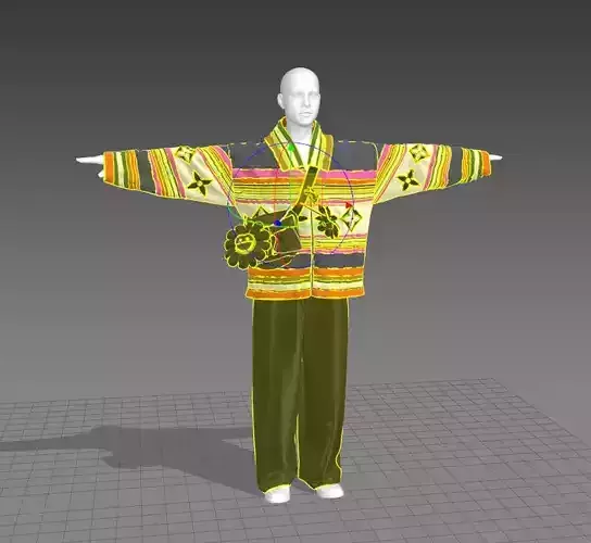 3d Louis Vuitton Jacket TakashiPom Bag Hype Fashion Clothing  3D model