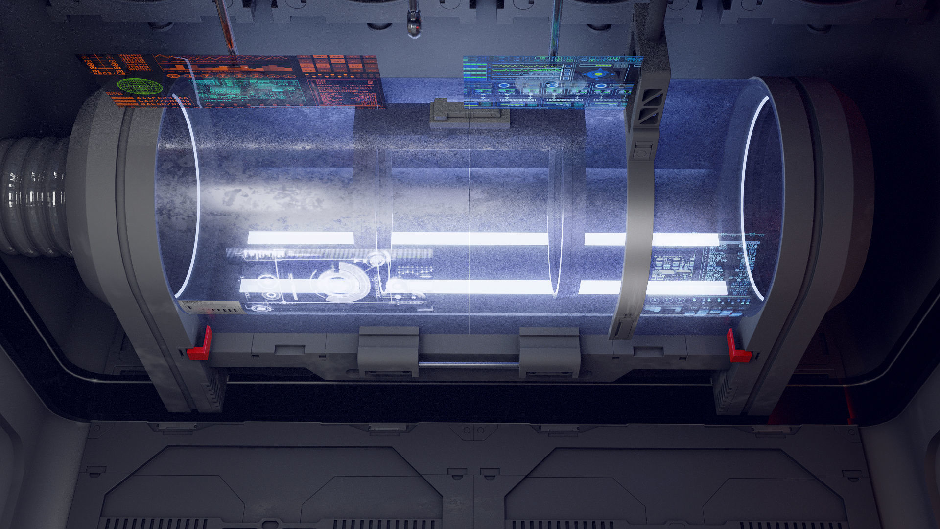 sci - fi resuscitation capsule 3D model_1