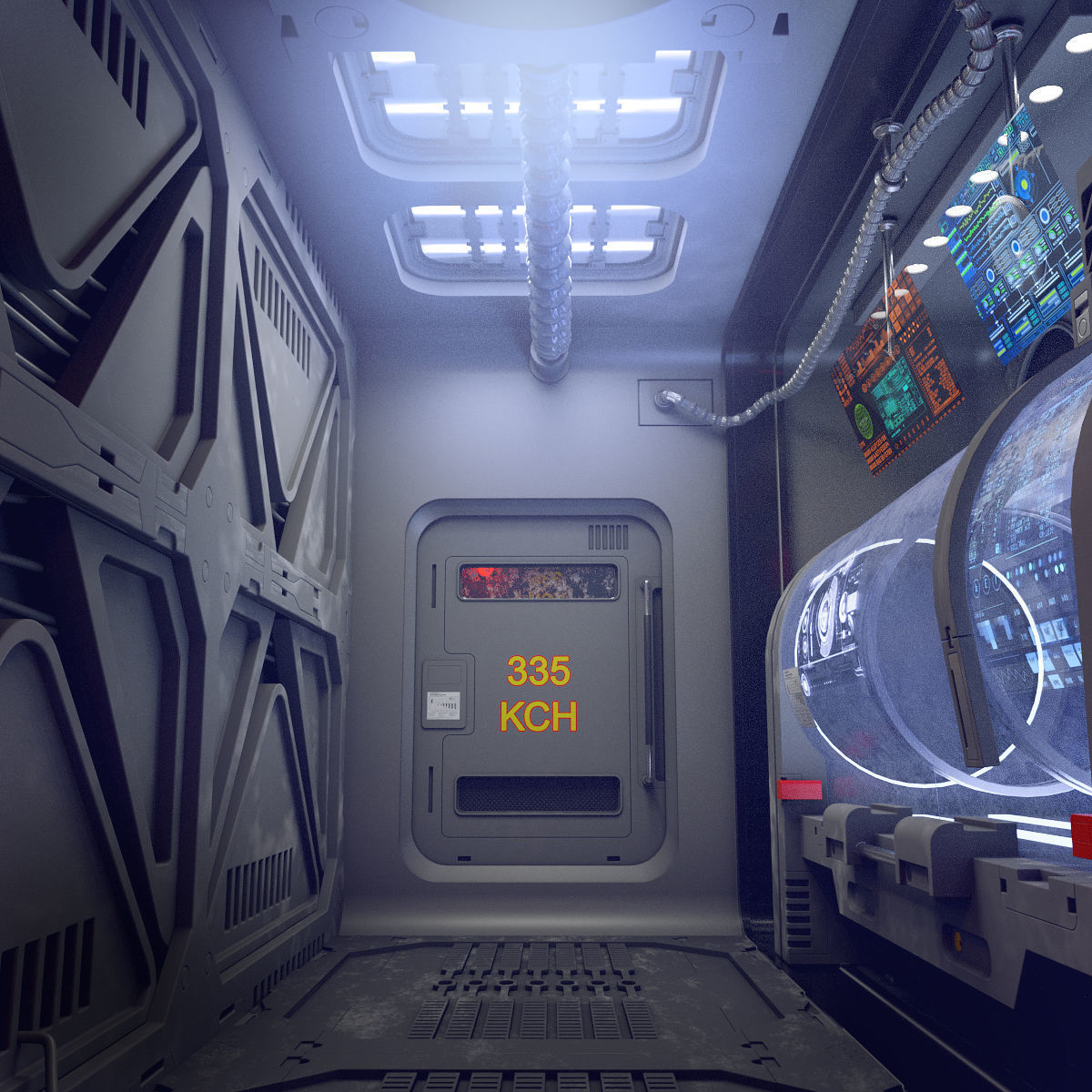 sci - fi resuscitation capsule 3D model_5