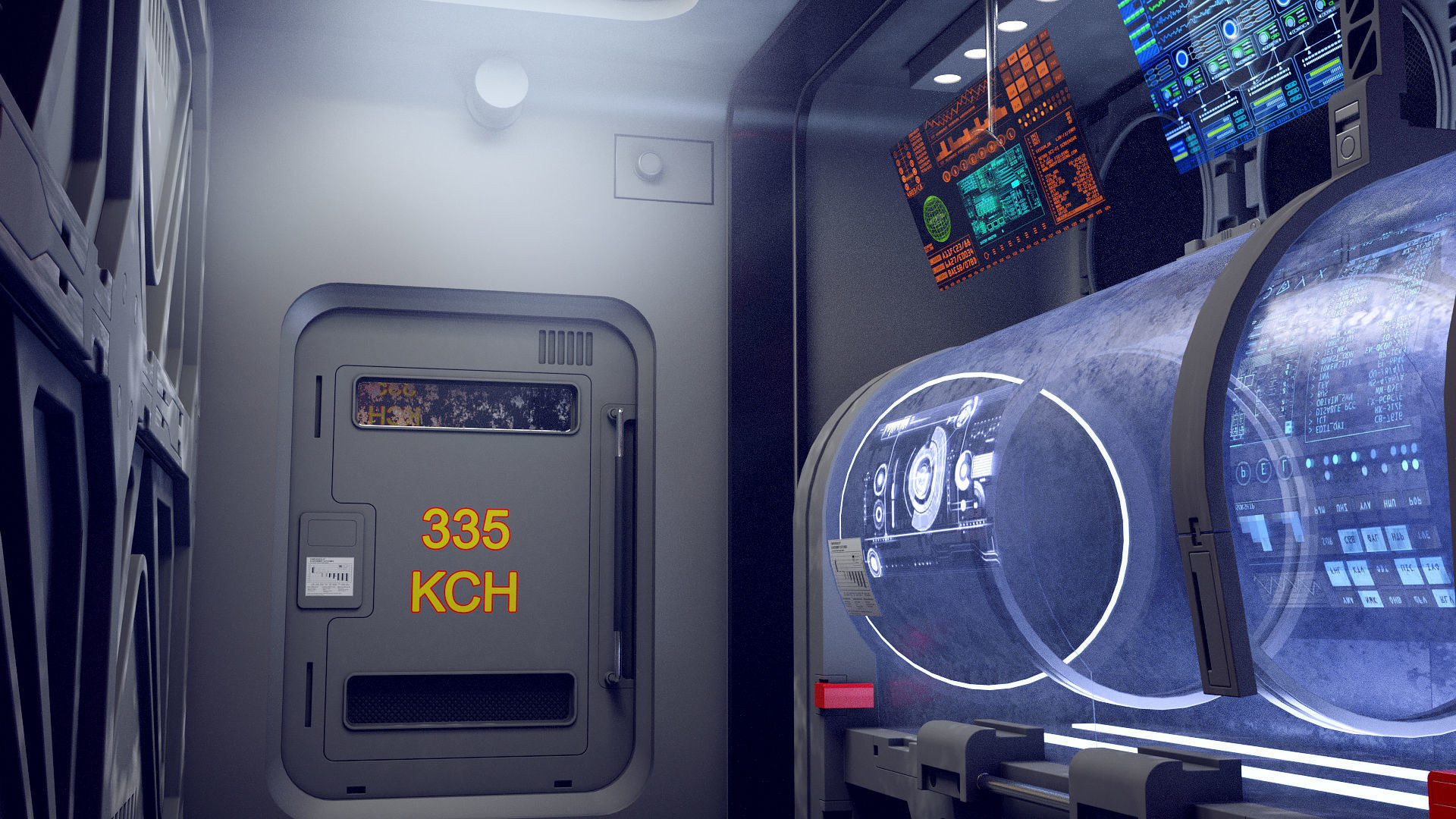 sci - fi resuscitation capsule 3D model_3