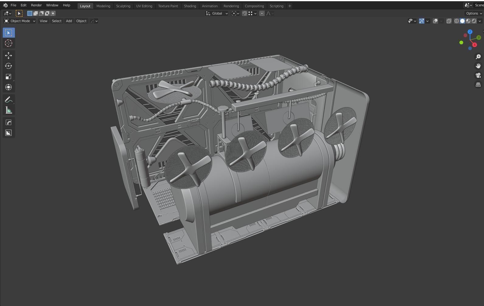 sci - fi resuscitation capsule 3D model_9