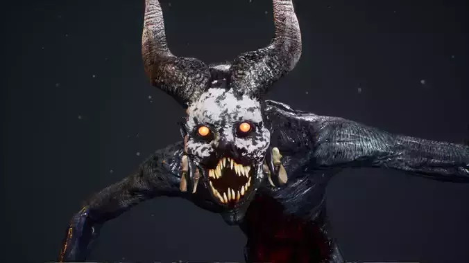 Demon 10 scary satanic creature Low-poly 3D model