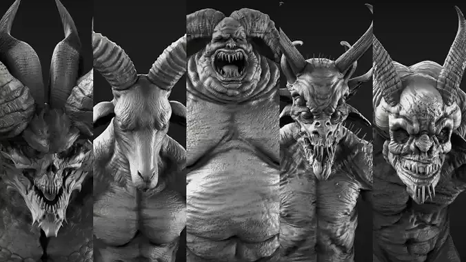 Demons High Poly Sculpts Bundle  1