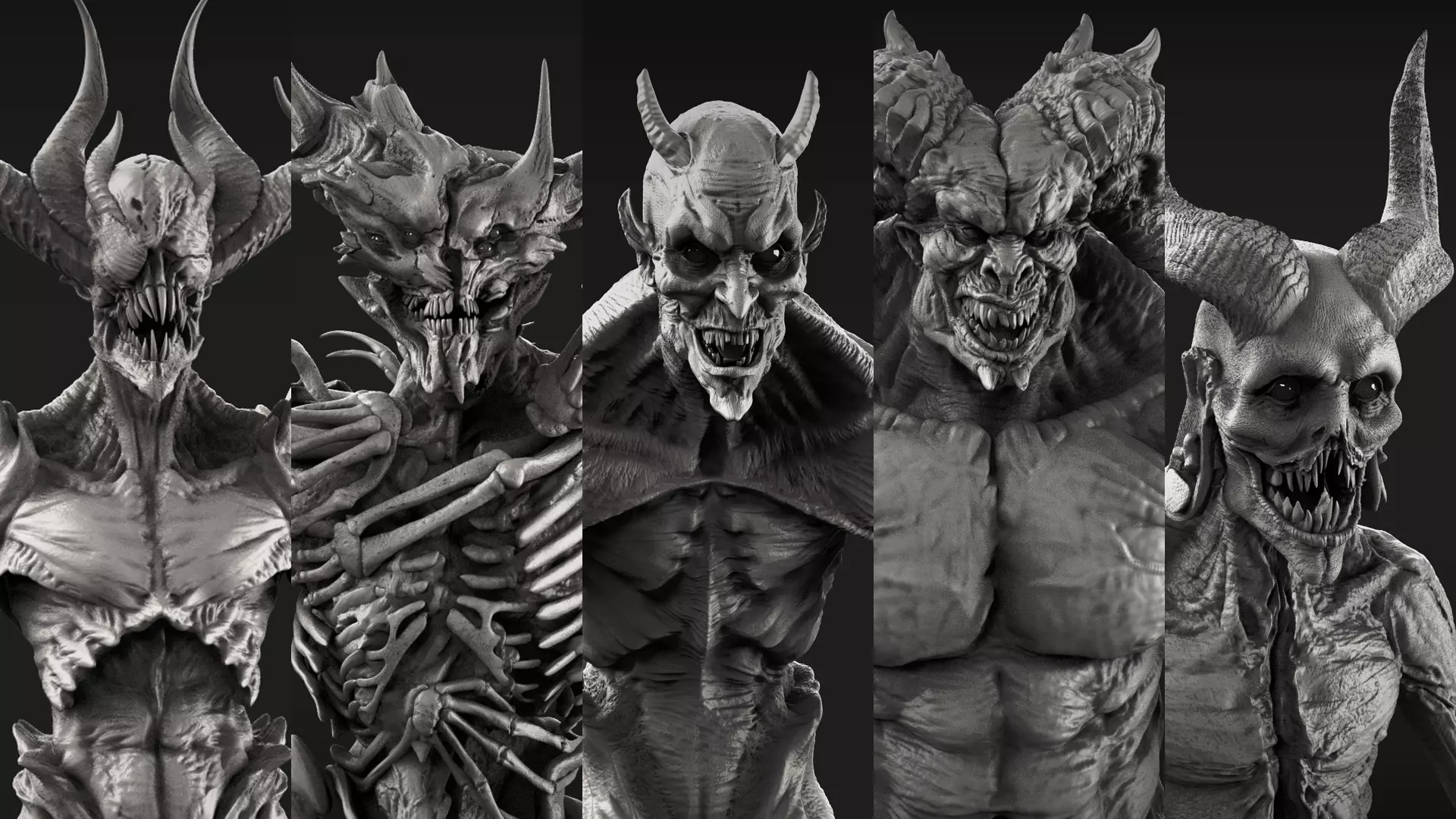 Demons High Poly Sculpts Bundle 2 3D model_0