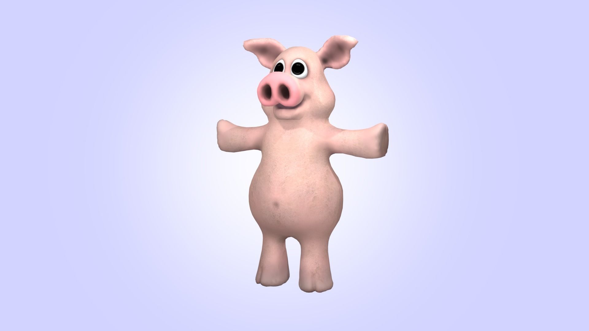 Cartoon Funny Pig  3D model_19