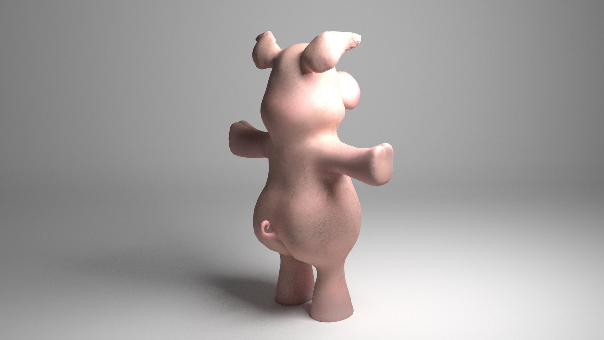 Cartoon Funny Pig  3D model_5