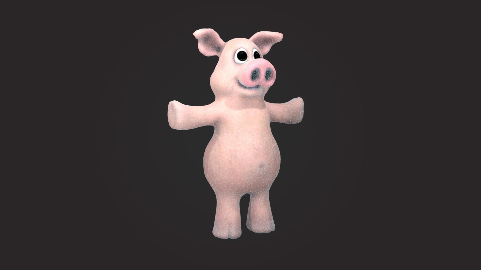 Cartoon Funny Pig  3D model_21