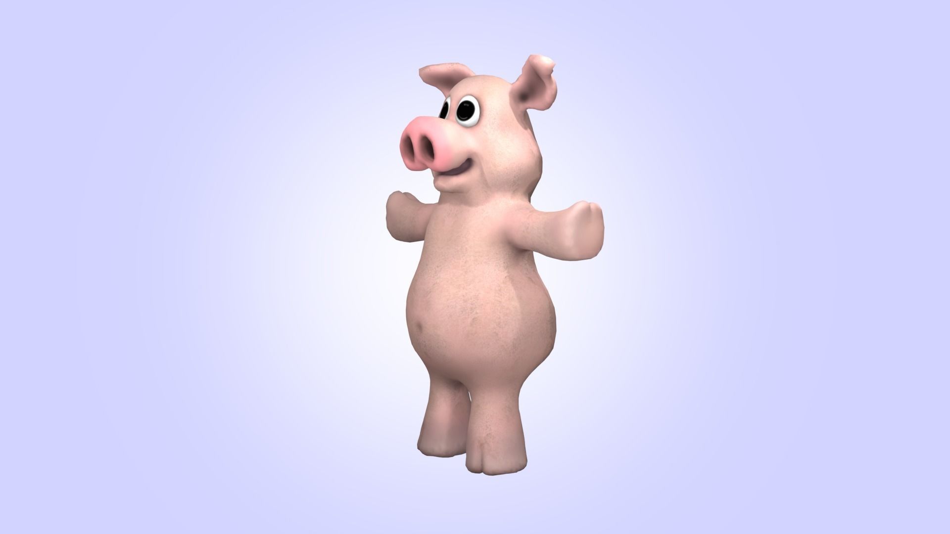 Cartoon Funny Pig  3D model_12