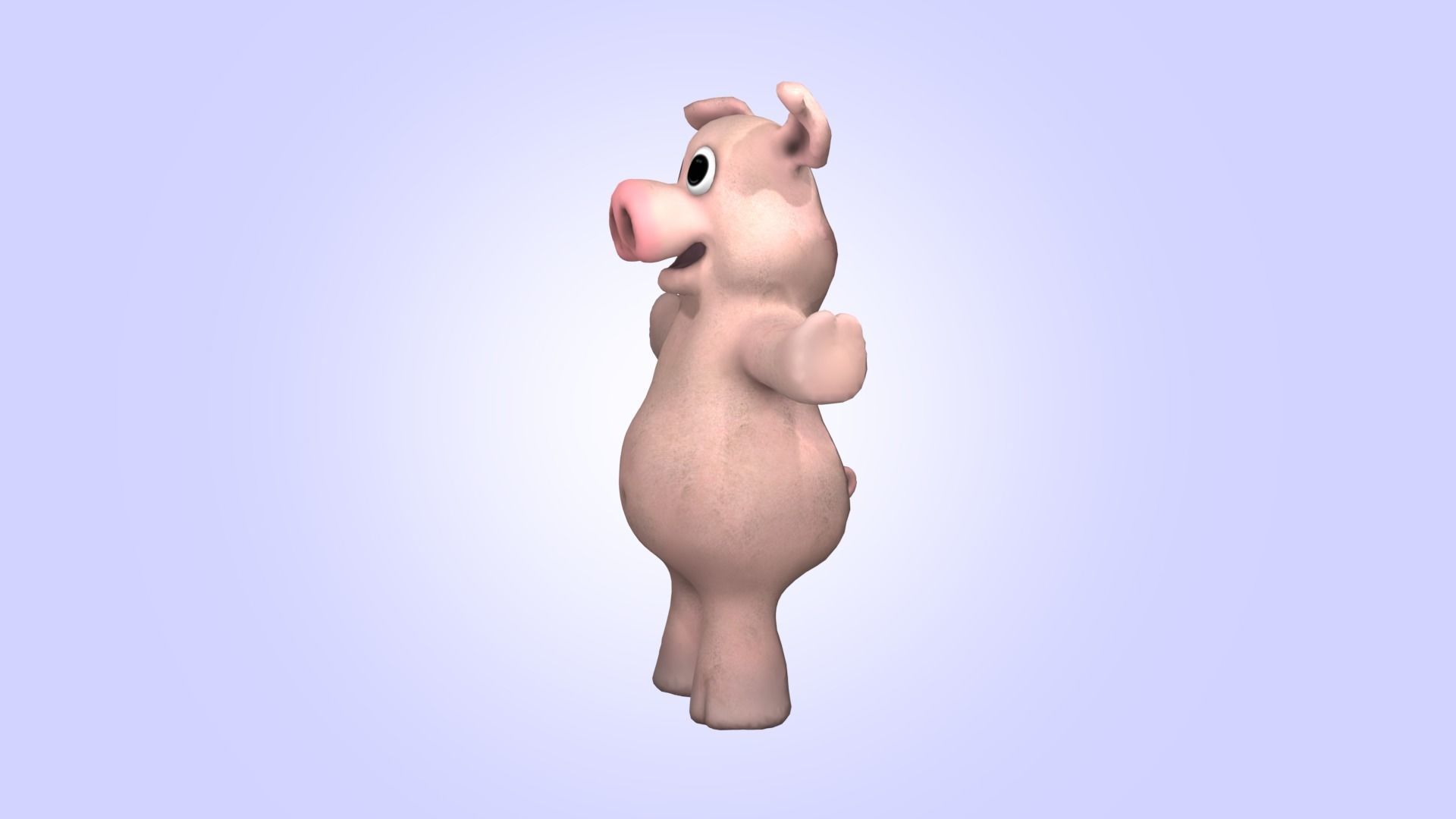 Cartoon Funny Pig  3D model_10