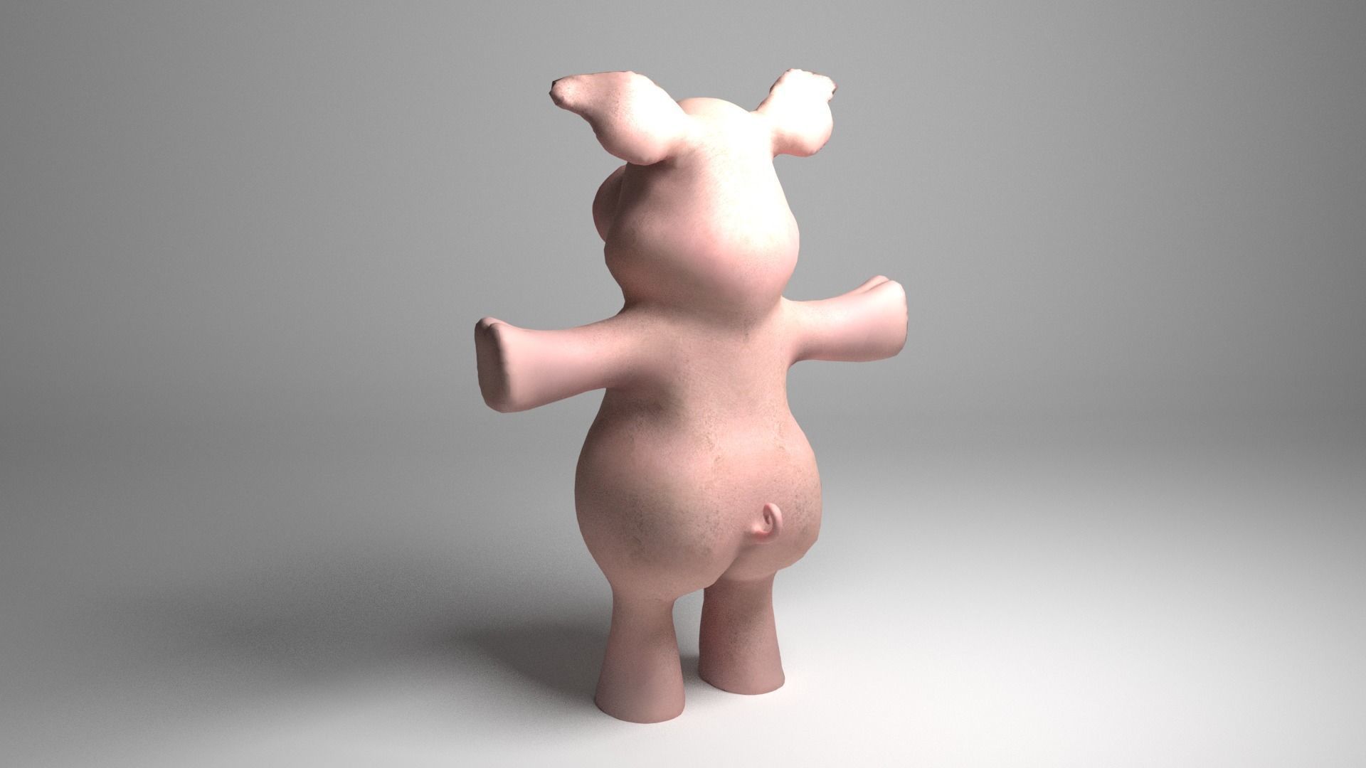 Cartoon Funny Pig  3D model_3