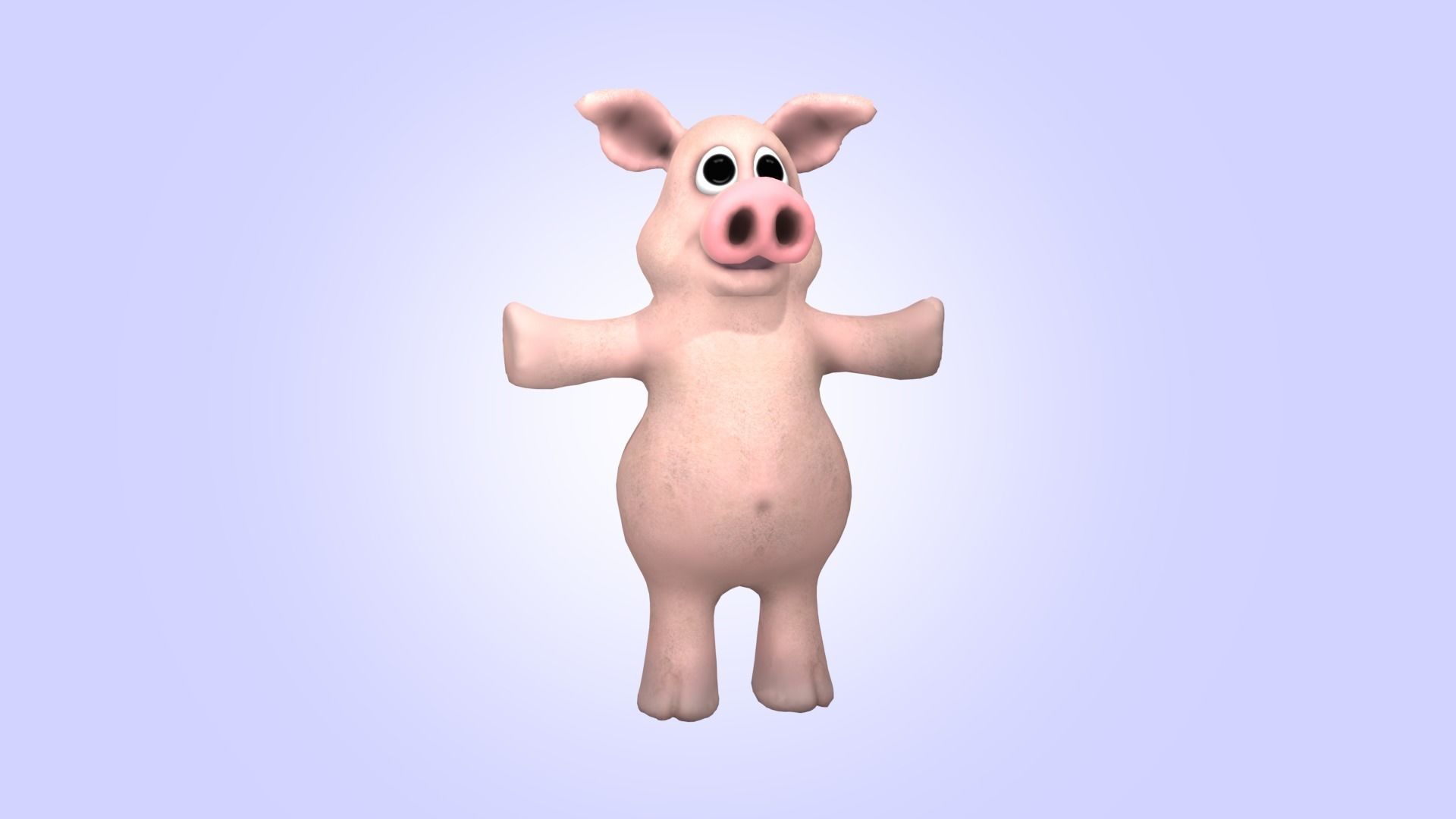 Cartoon Funny Pig  3D model_9