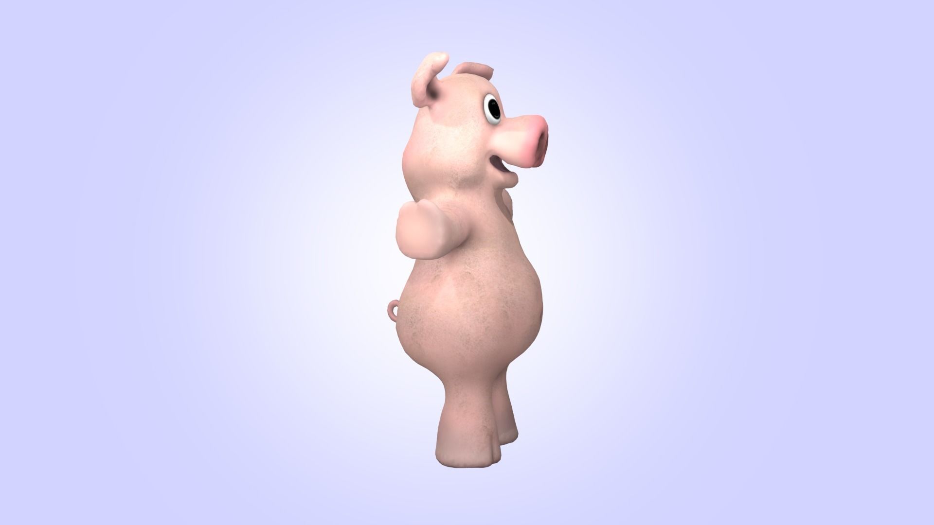 Cartoon Funny Pig  3D model_13