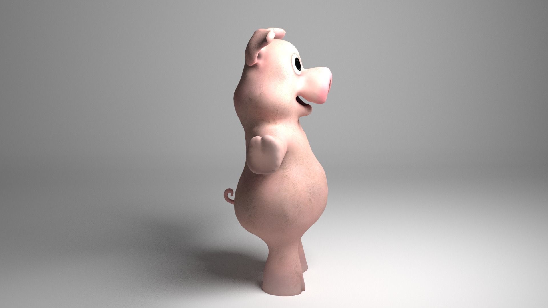 Cartoon Funny Pig  3D model_4