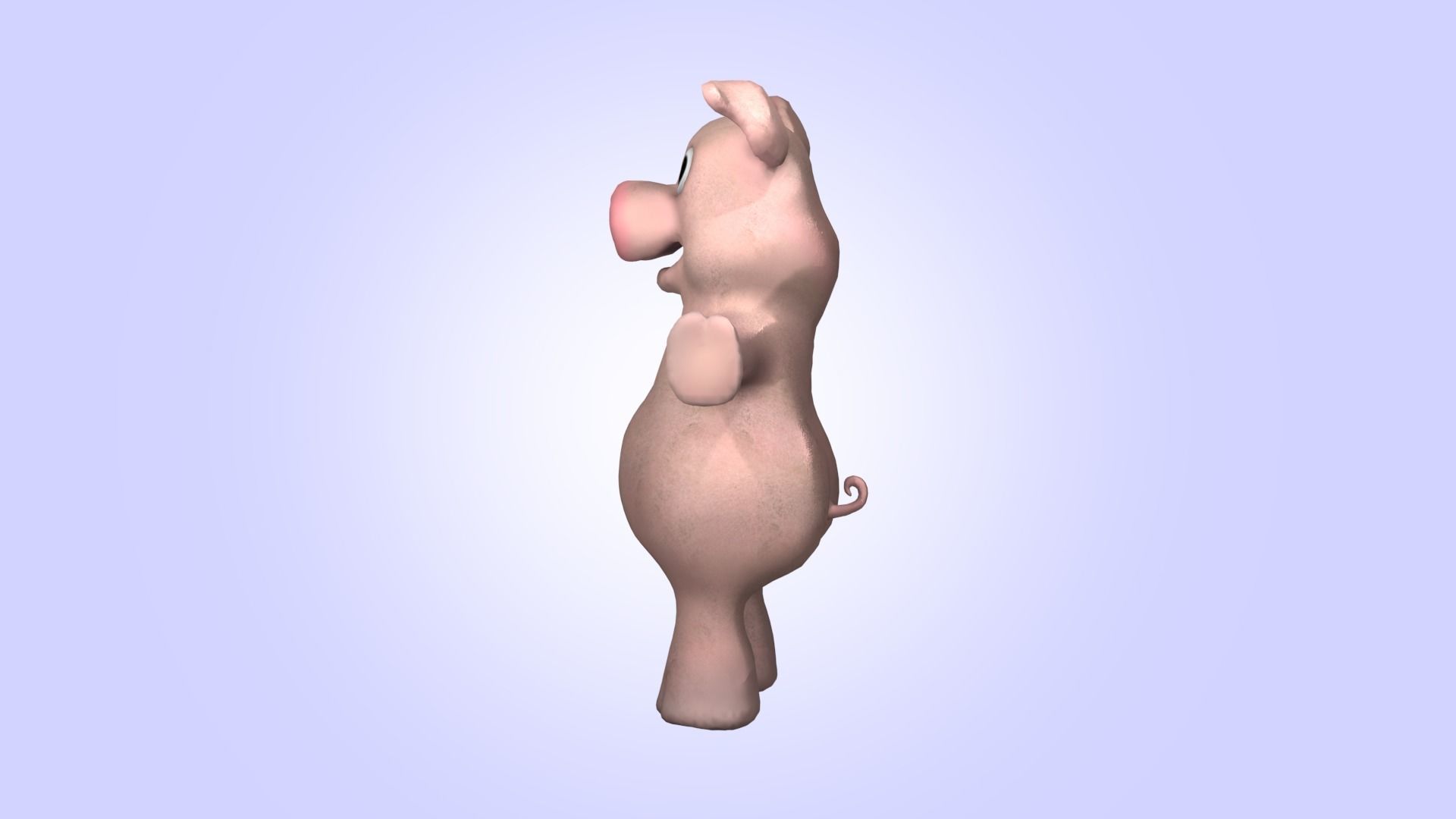Cartoon Funny Pig  3D model_6