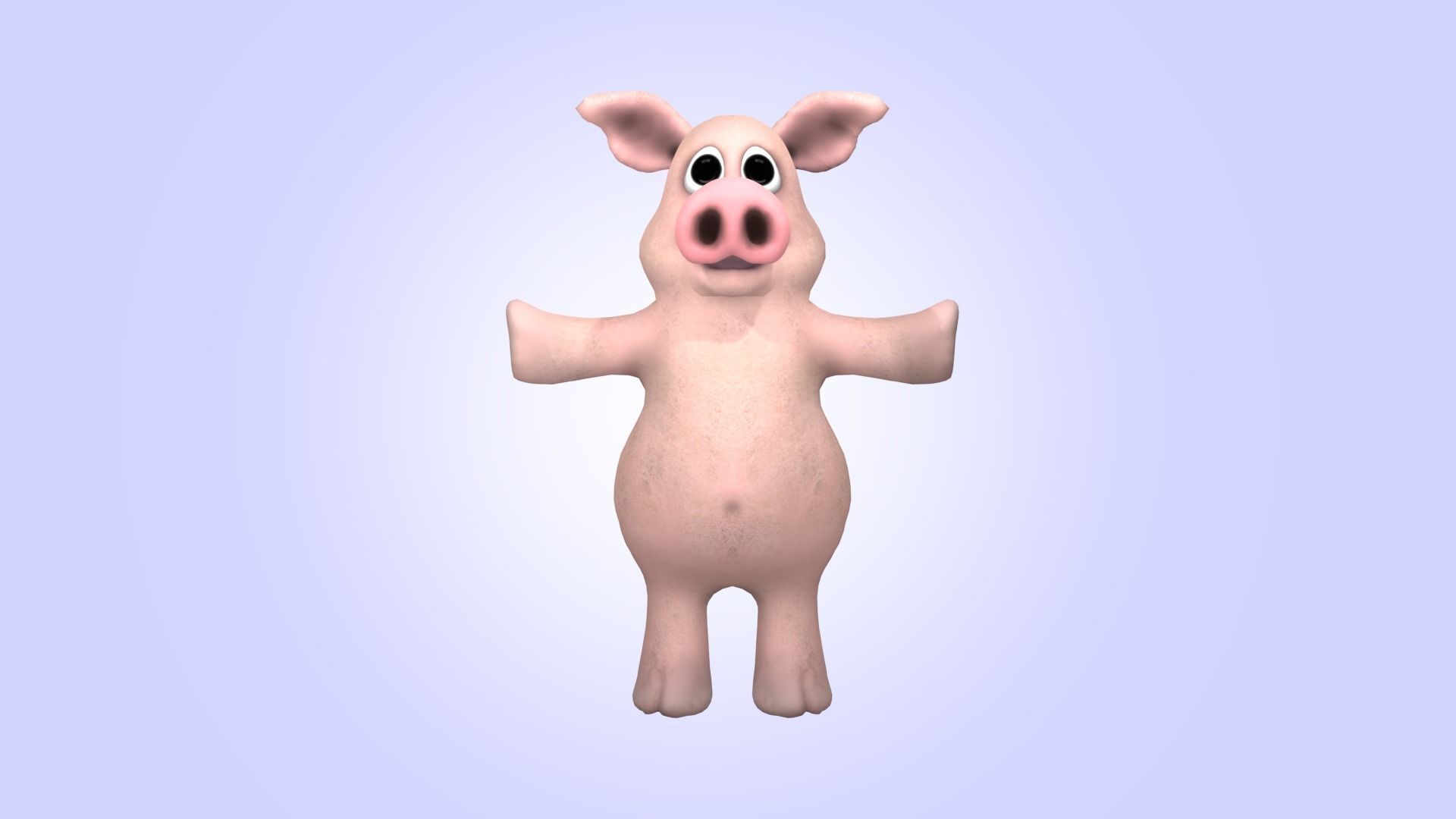 Cartoon Funny Pig  3D model_16
