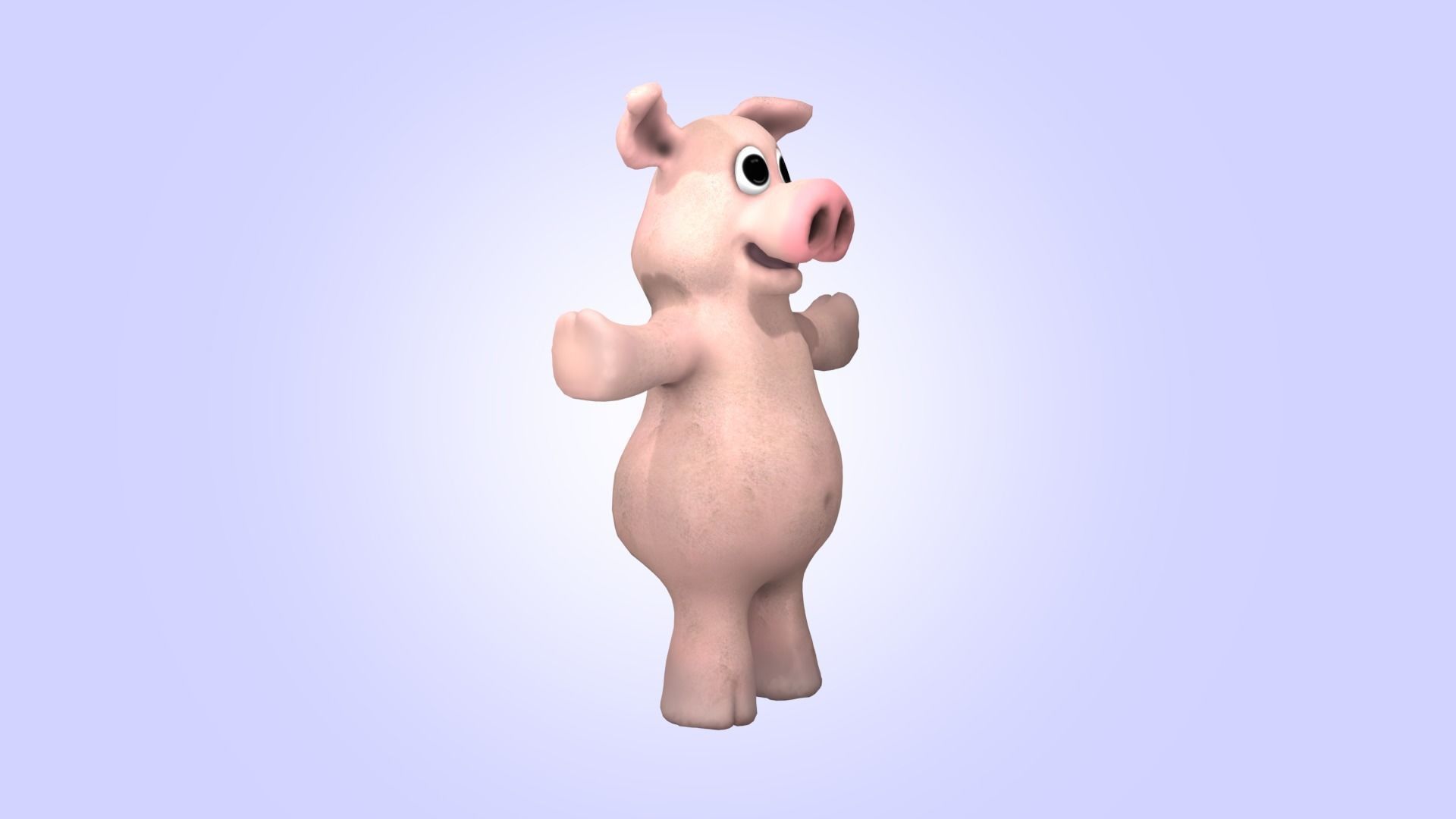 Cartoon Funny Pig  3D model_15