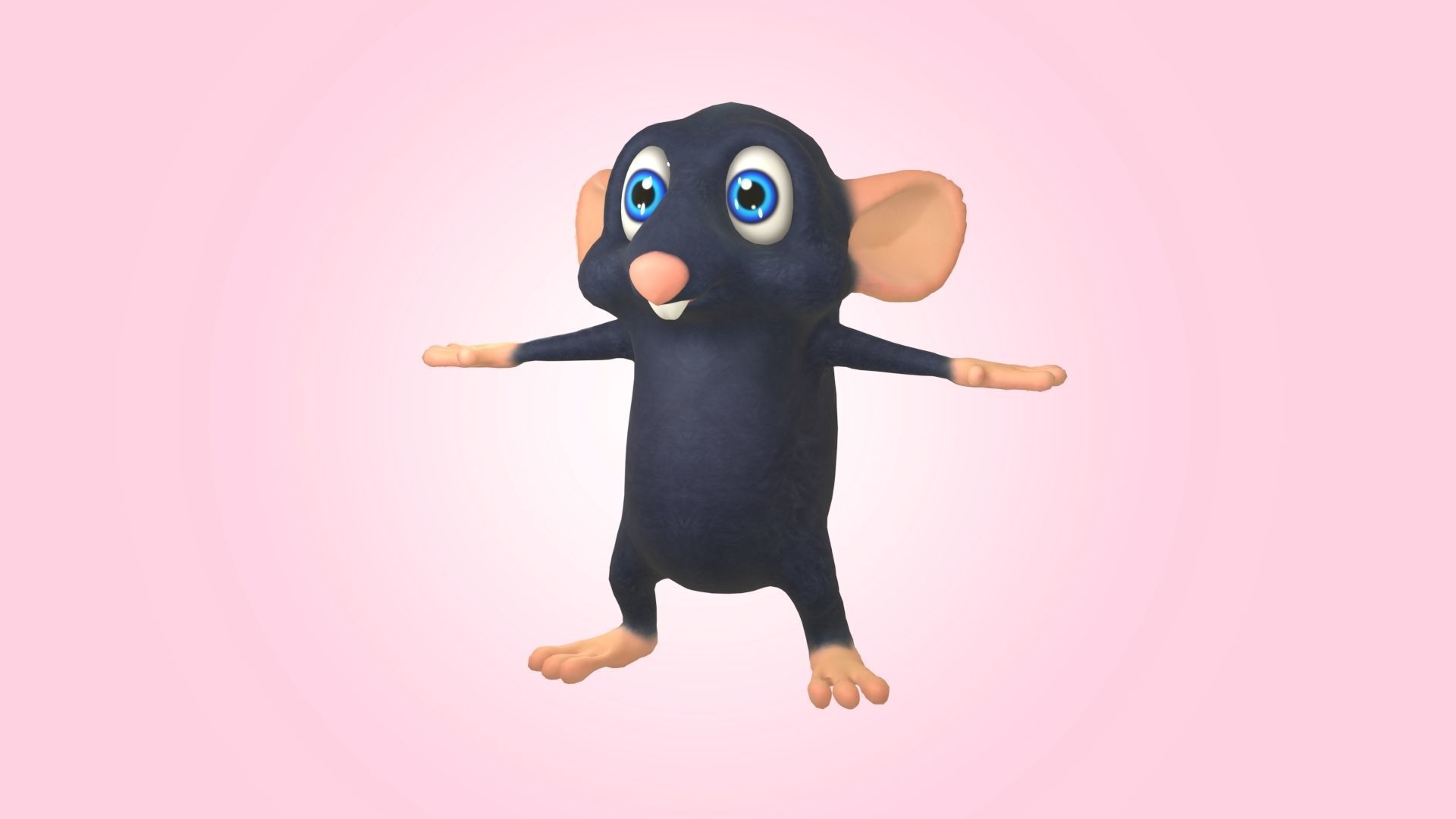 Sewer Rat Cartoon 3D model_7