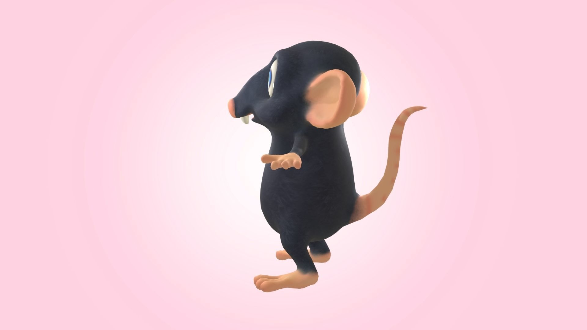 Sewer Rat Cartoon 3D model_10