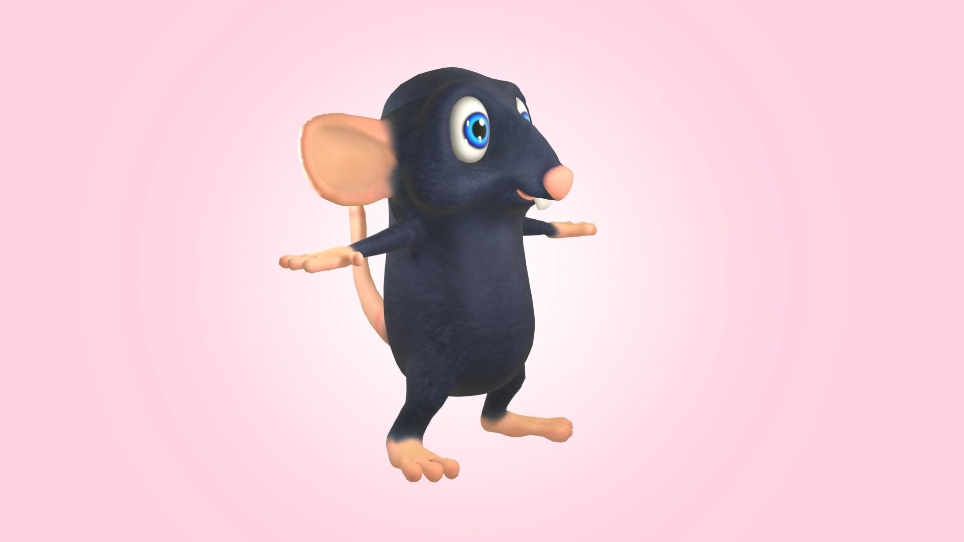 Sewer Rat Cartoon 3D model_5