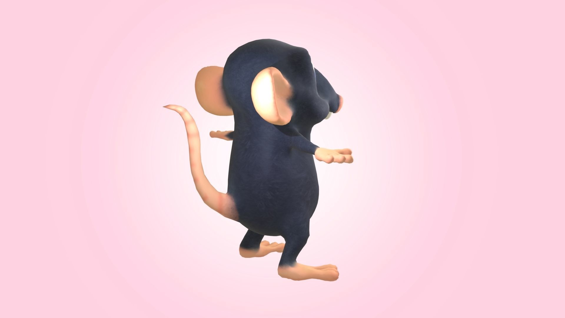 Sewer Rat Cartoon 3D model_3