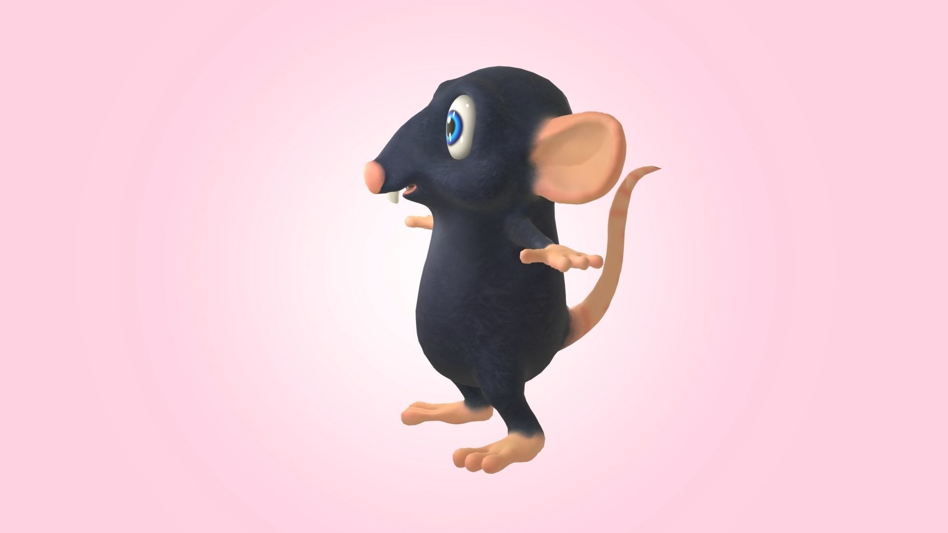 Sewer Rat Cartoon 3D model_9
